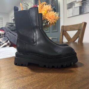 Zara Black Chunky Ankle Boots